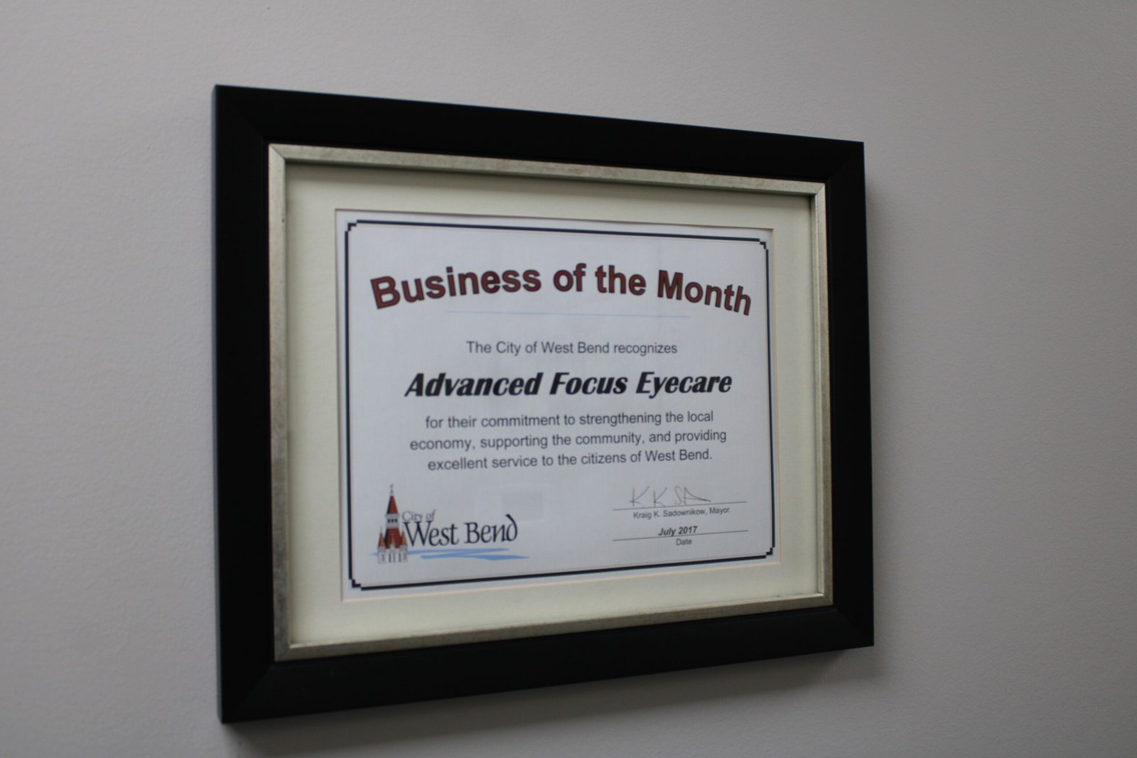 Business of the Month Award